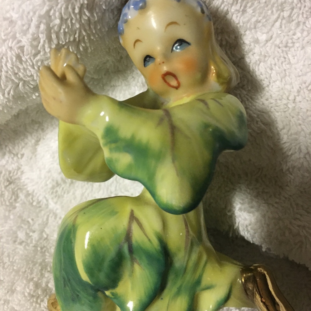 Acme Vintage Green Leaf Pixie Girl Dancer Flower Headband Fairy Made Jap…